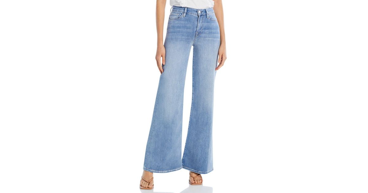 FRAME Le Palazzo High Rise Wide Leg Flare Jeans In Humphrey in Blue ...