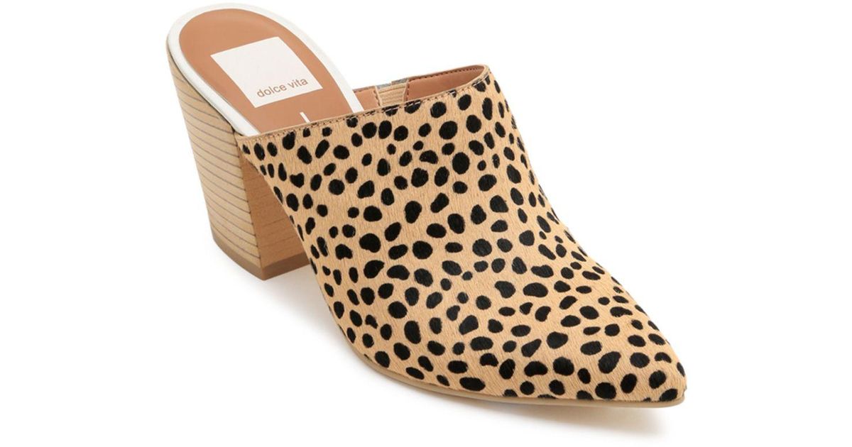 dolce vita leopard mules