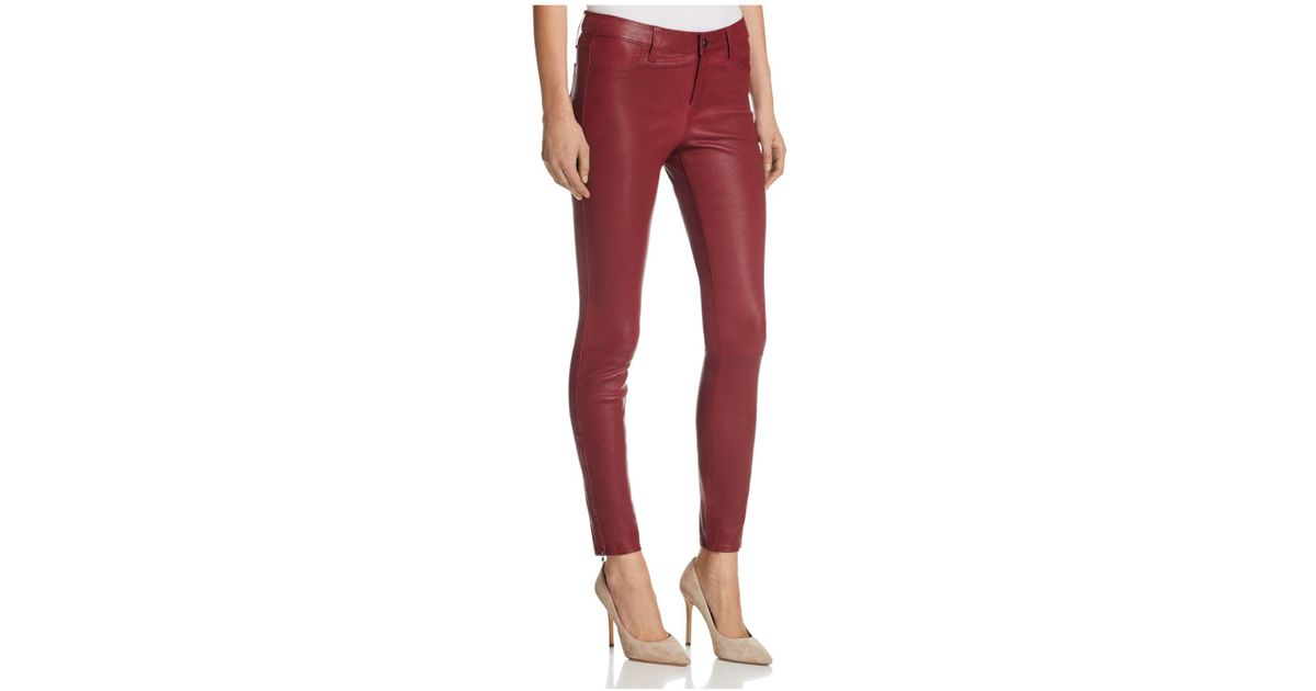 oxblood leather trousers