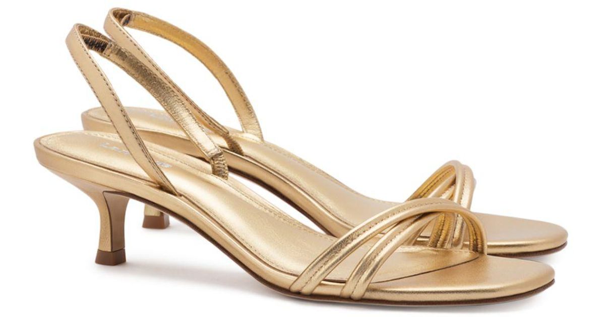 Larroude Mini Annie Slip On Slingback Sandals in Metallic | Lyst