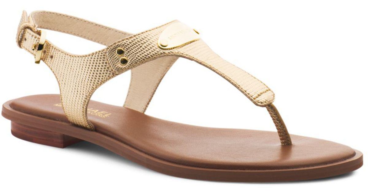 michael michael kors mk plate thong sandals