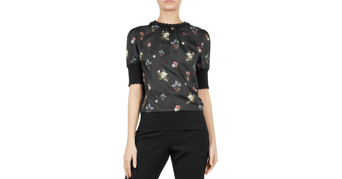 Ted Baker Addylyn Oracle Floral Top in Black - Lyst