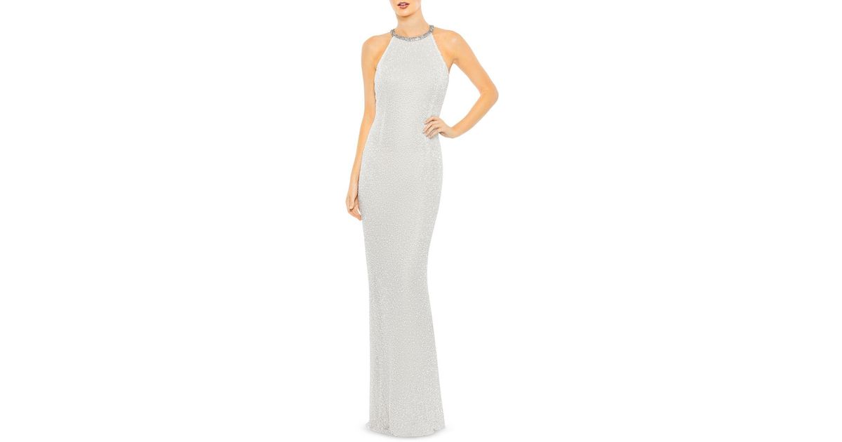 mac duggal halter sequin gown
