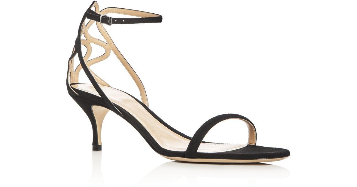 black ankle strap sandals low heel