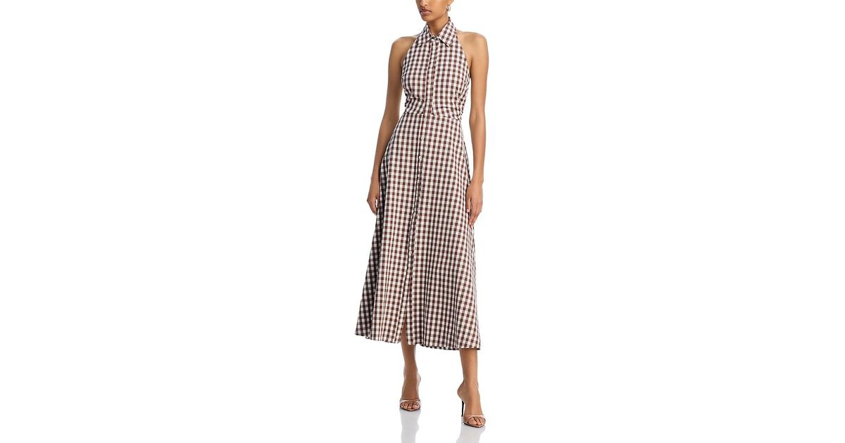 vince tie back paneled halter dress Halter tie neck backless gown main image 1