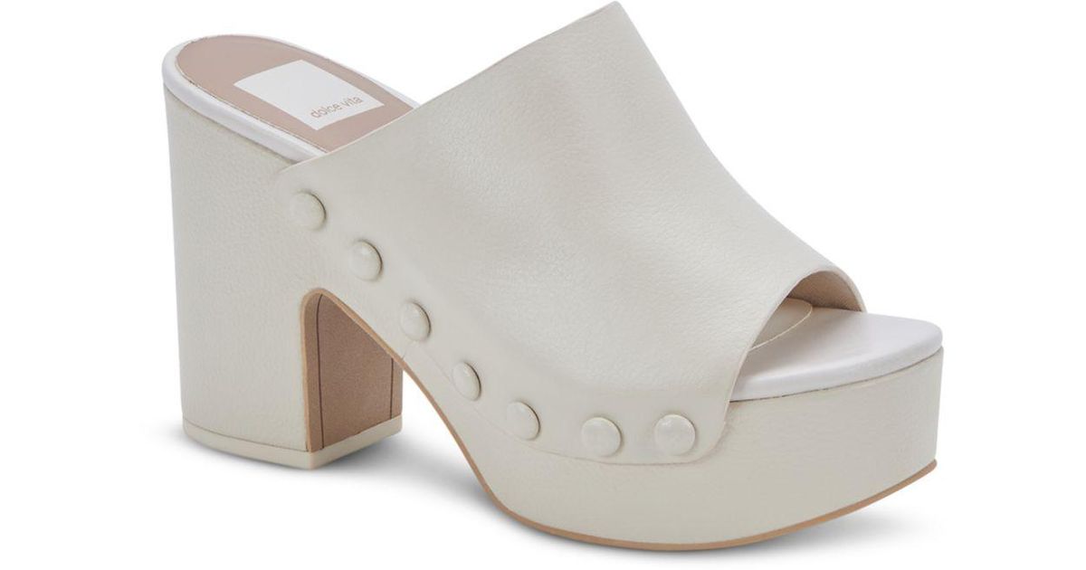 Dolce Vita Emol High Heel Platform Sandals in White | Lyst