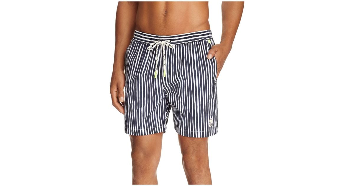 Psycho Bunny Vertical Stripe Swim Trunks in Navy (Blue) for Men Lyst