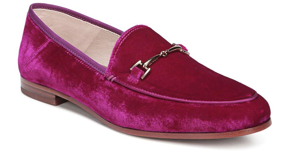 Sam Edelman Women's Loraine Velvet Loafers in Pink | Lyst