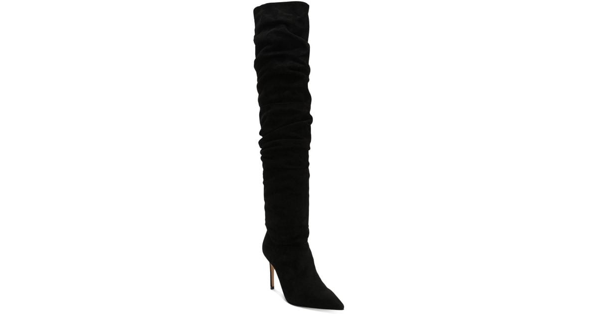 Schutz Suede Ashlee Pointed Toe Over The Knee Boots in Black Lyst