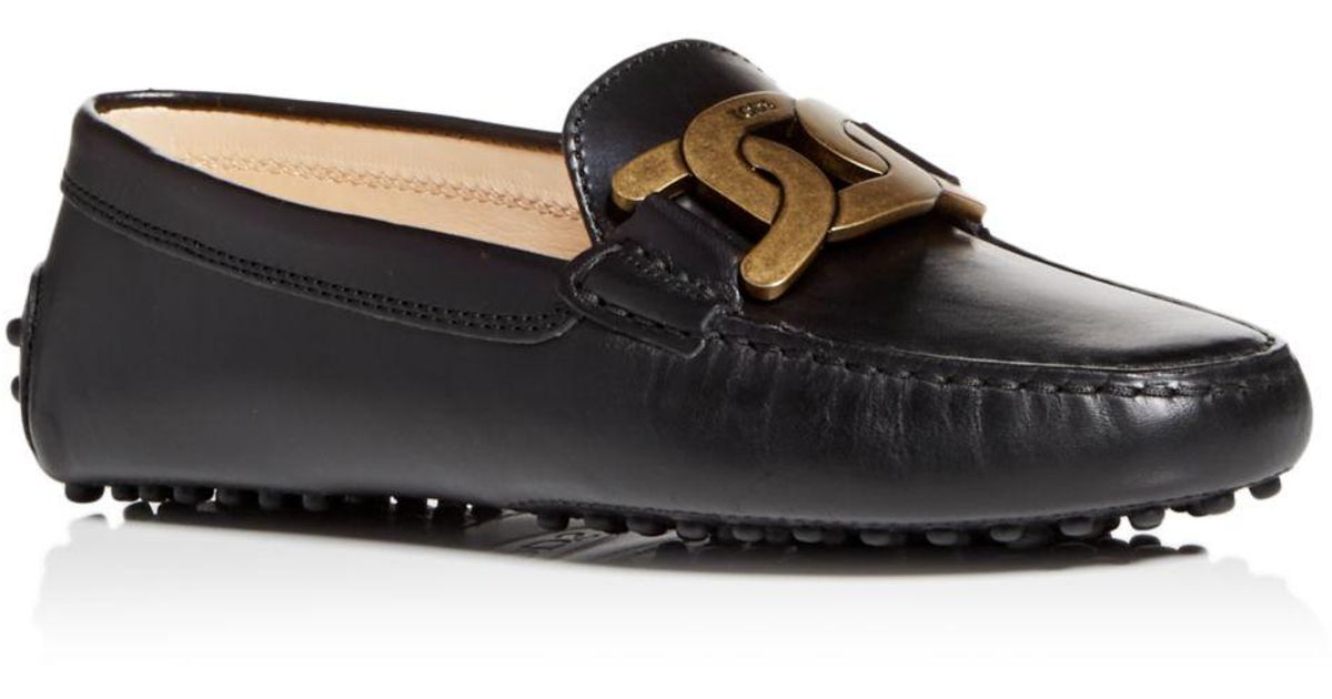 Tod's Kate Gommini Leather Driving Shoes in Black | Lyst