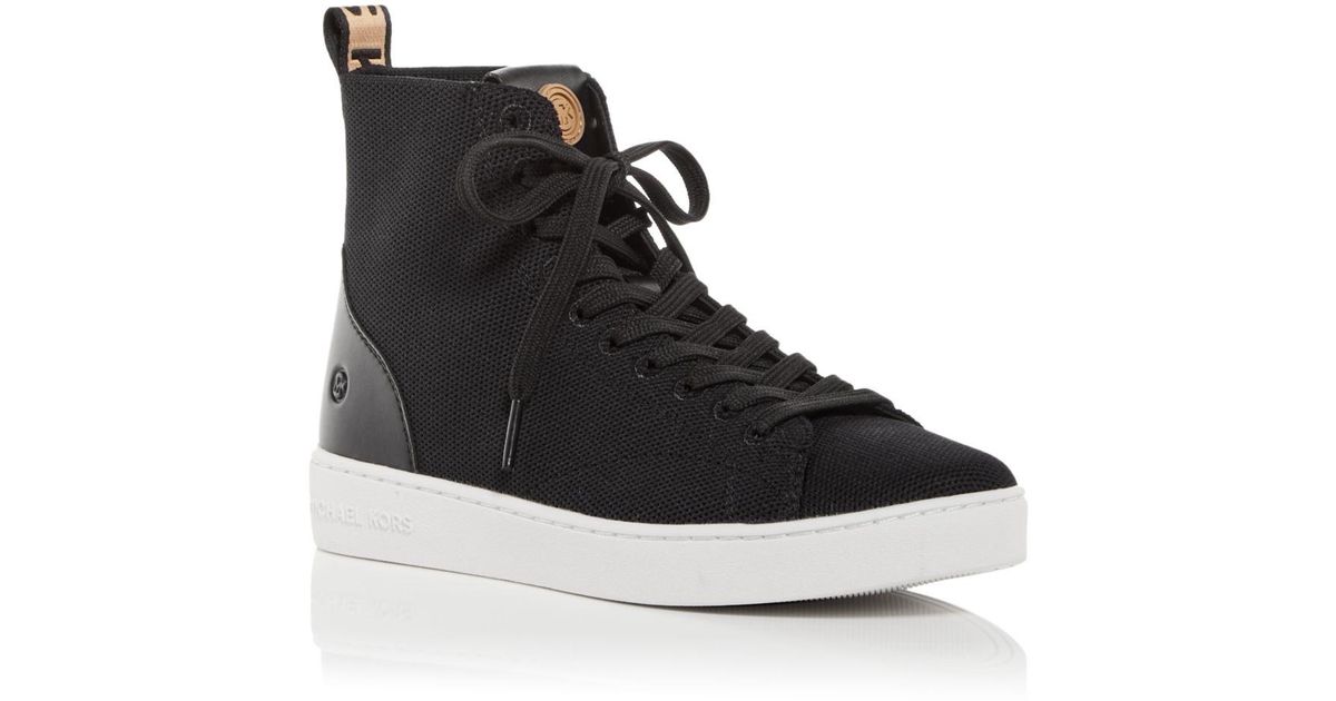 MICHAEL Michael Kors Edie Knit High Top Sneakers in Black Lyst