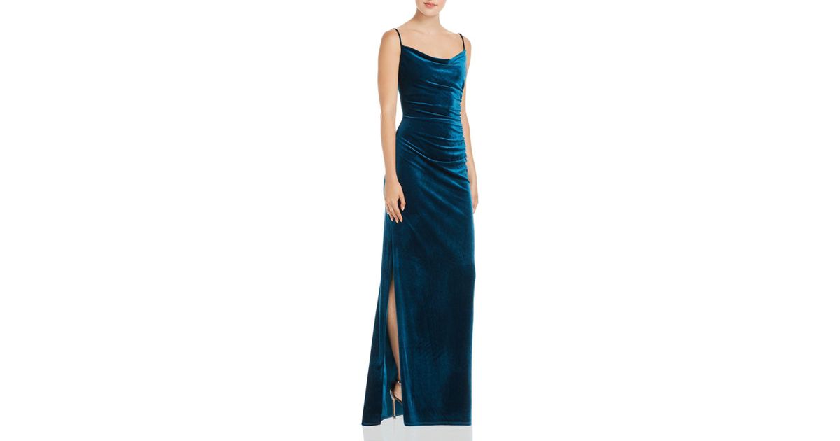 Shelli Segal Ruched Velvet Gown 