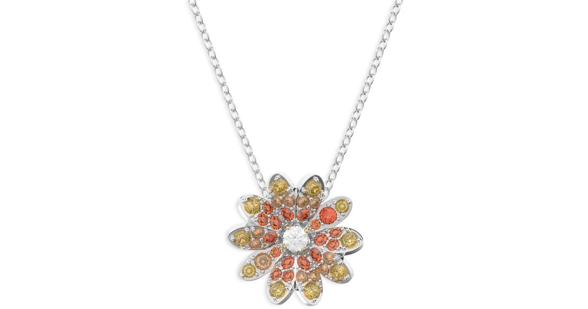 Swarovski Eternal Flower Multicolor Crystal Flower Pendant Necklace In