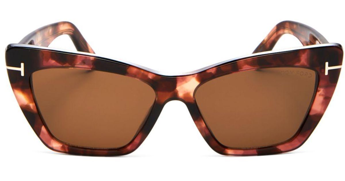 Tom Ford Women's Wyatt Cat Eye Sunglasses in Brown