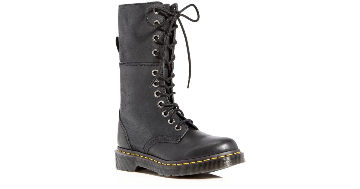 Dr. Martens Lace Hazil Tall Slouch Boots in Black - Lyst