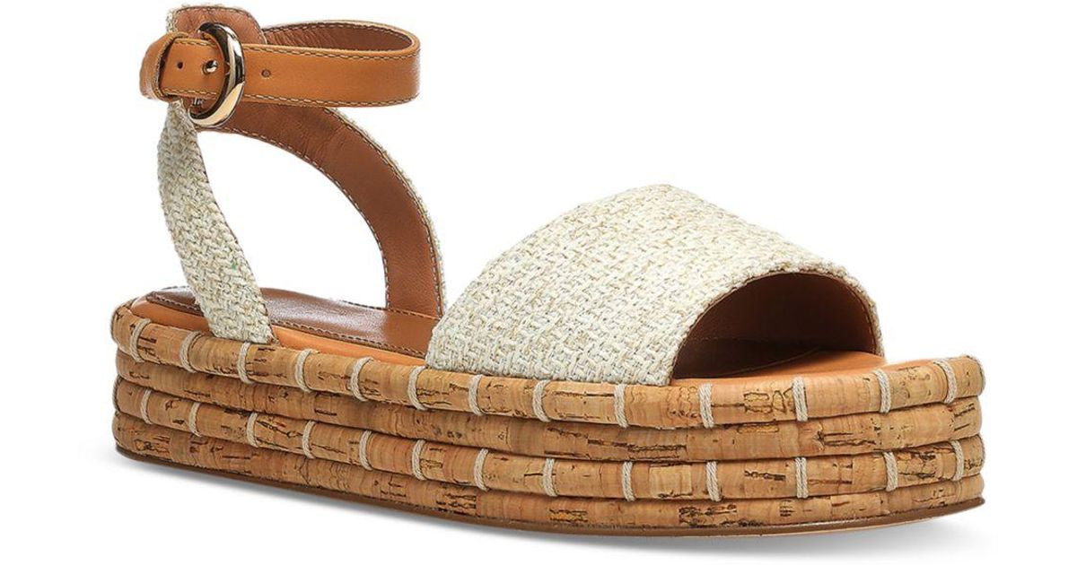 Joie Ankle Strap Platform Sandals in Brown | Lyst