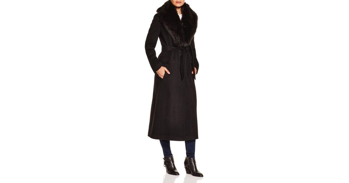 calvin klein fur collar coat