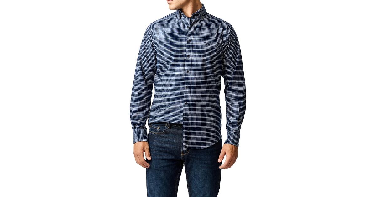 Rakarm Rodd Rodd & Gunn Slim Fit Gunn Check Oxford 5 Long Sleeve Shirt in Blue for ...
