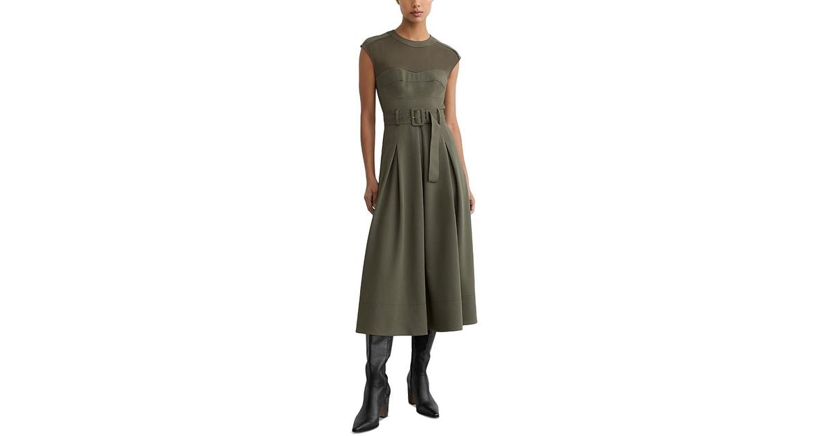 strapless open back dress Maria Puff Sleeve Midi Dress - Black