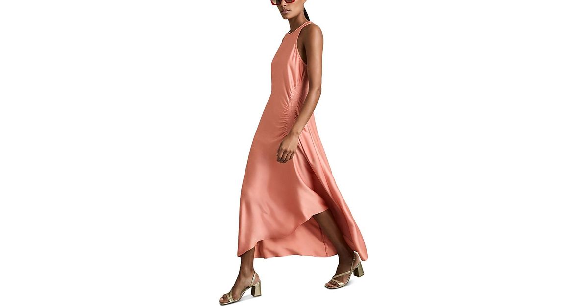 Reiss Anessa Waist Detail Dress in Pink | Lyst
