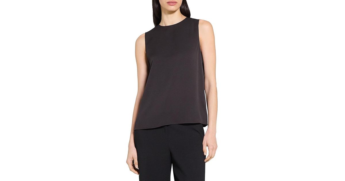 Top (débardeur) Theory En Soie Mixte Noire Avec Franges - Taille S