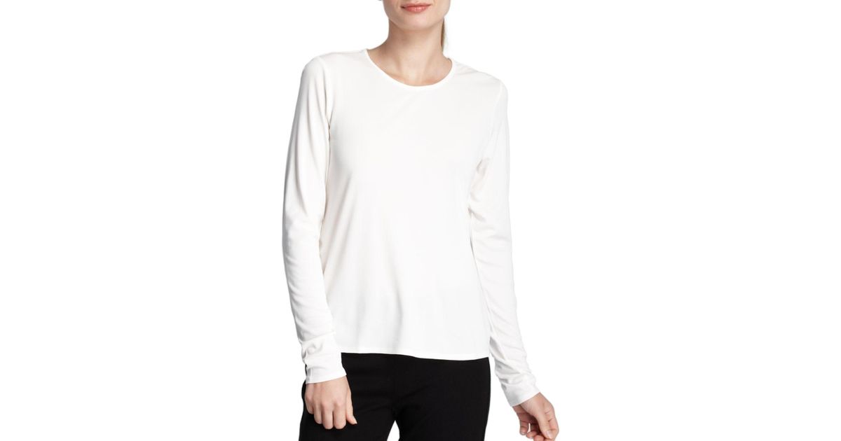 eileen fisher silk jersey crew neck top