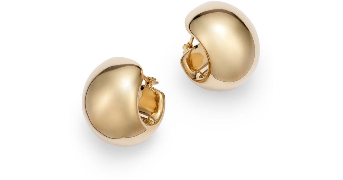 Bloomingdale's Wide Huggie Hoop Earrings In 14k Yellow Gold in Metallic |  Lyst
