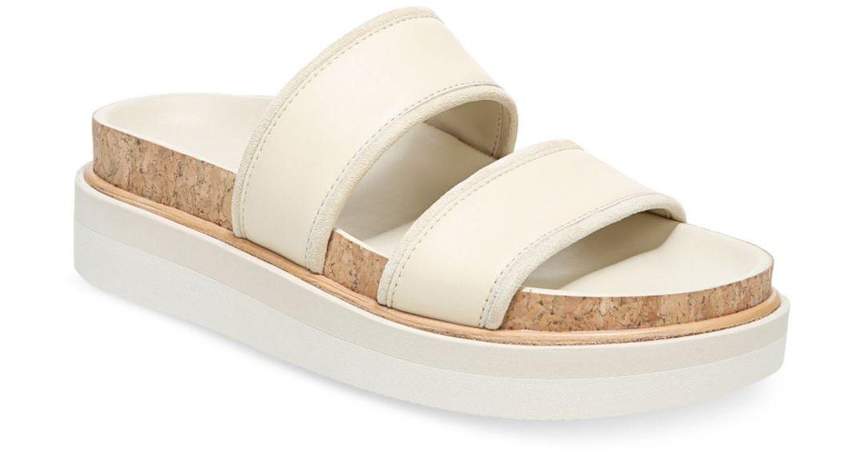 Vince Leather Jenita Platform Slide Sandals | Lyst