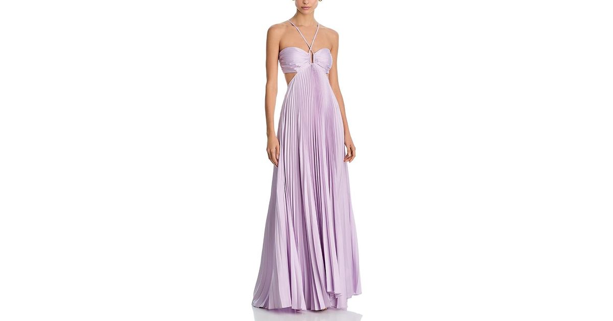 A.L.C. A. L.C. Moira Cutout Halter Dress in Purple | Lyst