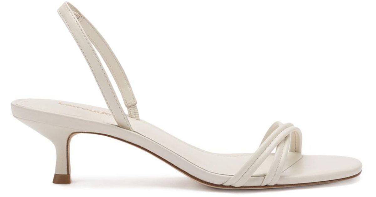 Larroude Mini Annie Slip On Slingback Sandals in White | Lyst