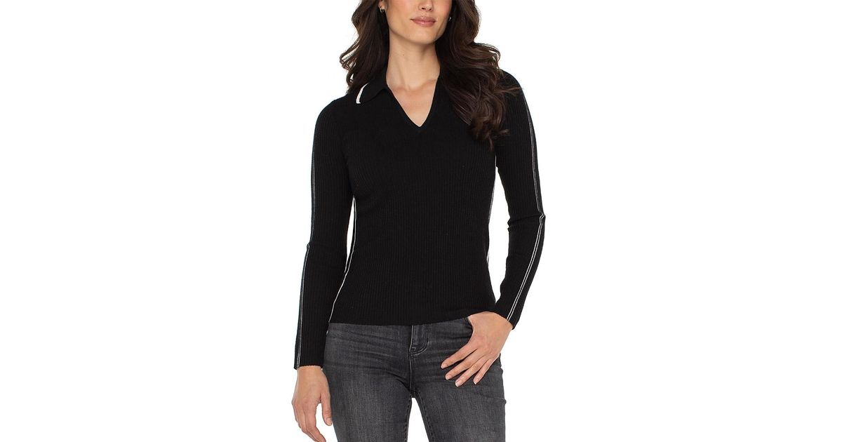 Boat Neck Scallop Hem Sweater (Liverpool) (Plus)