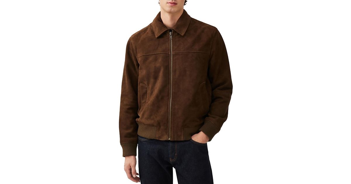 Rodd & Gunn Redvale Zip Front Suede Jacket in Brown for Men | Lyst