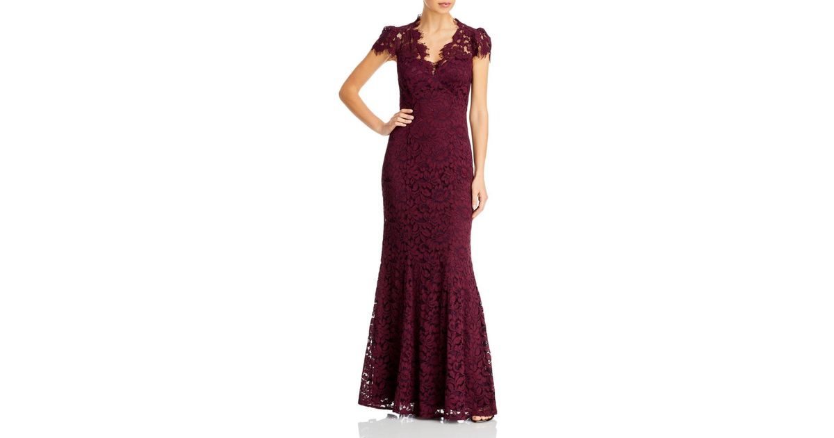 eliza j scalloped edge lace gown