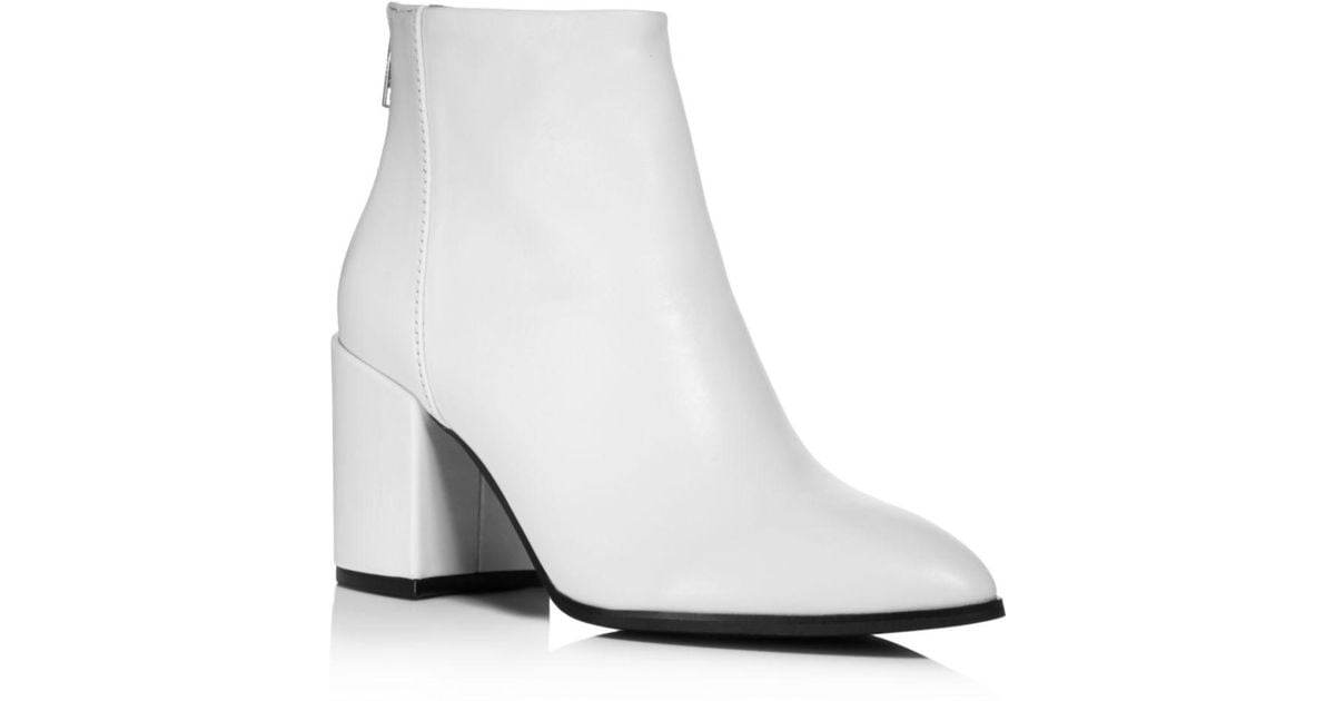 white booties pointed toe