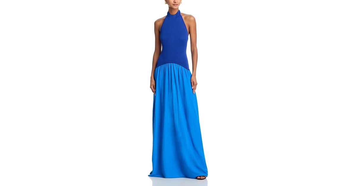 Solid & Striped The Halter Soglio Dress in Blue | Lyst