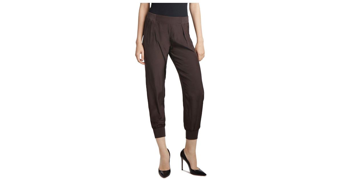 ATM Silk Jogger Pants in Dark Chocolate (Brown) - Lyst