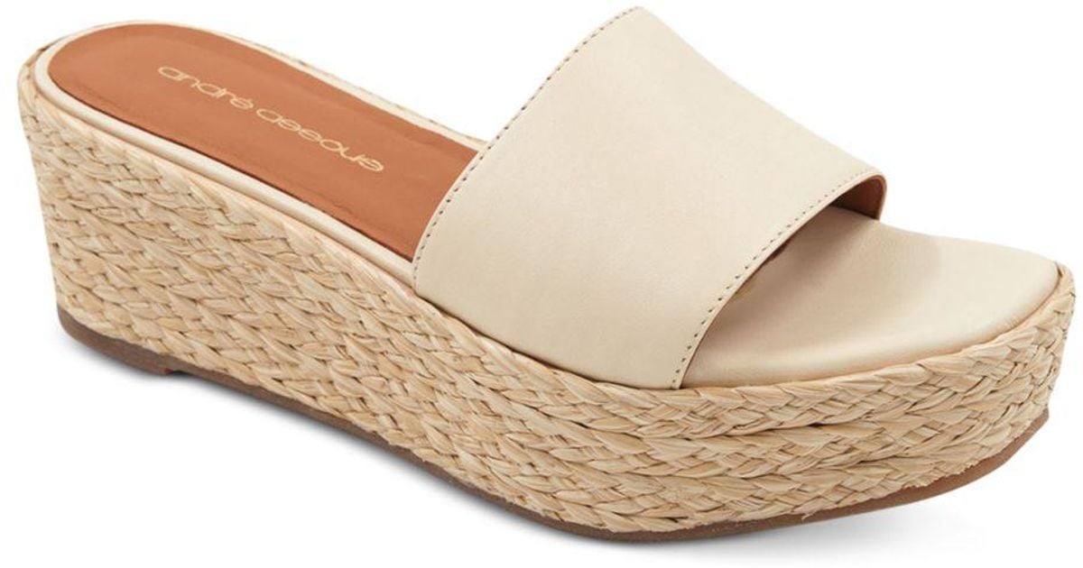 Andre Assous Sienna Espadrille Platform Wedge Sandals in Natural Lyst