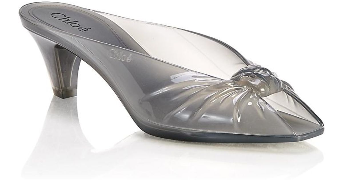 Chloé Chlo Jelly Mules in Gray | Lyst