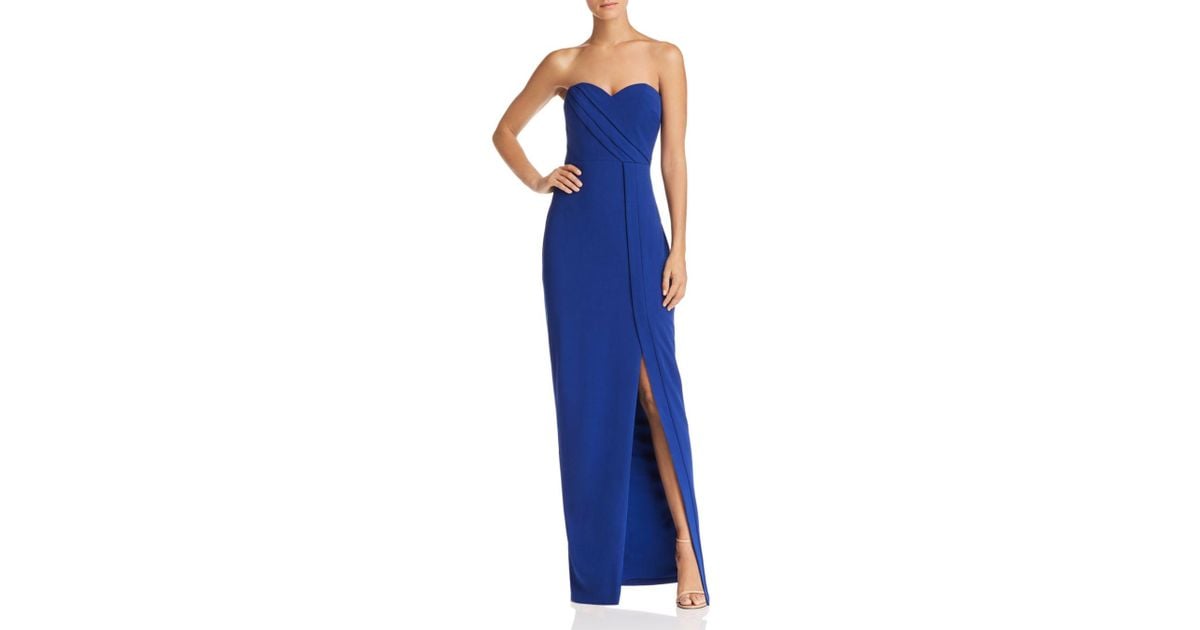 strapless column gown