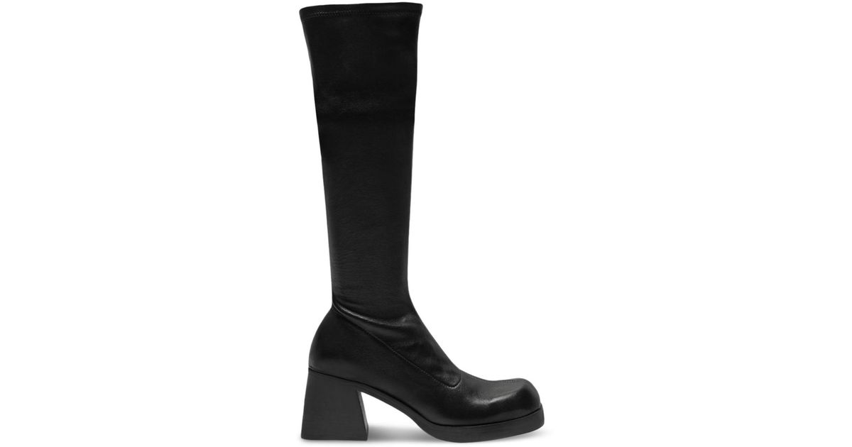 Miista Leather Hedy Knee High Combat Boots in Black | Lyst