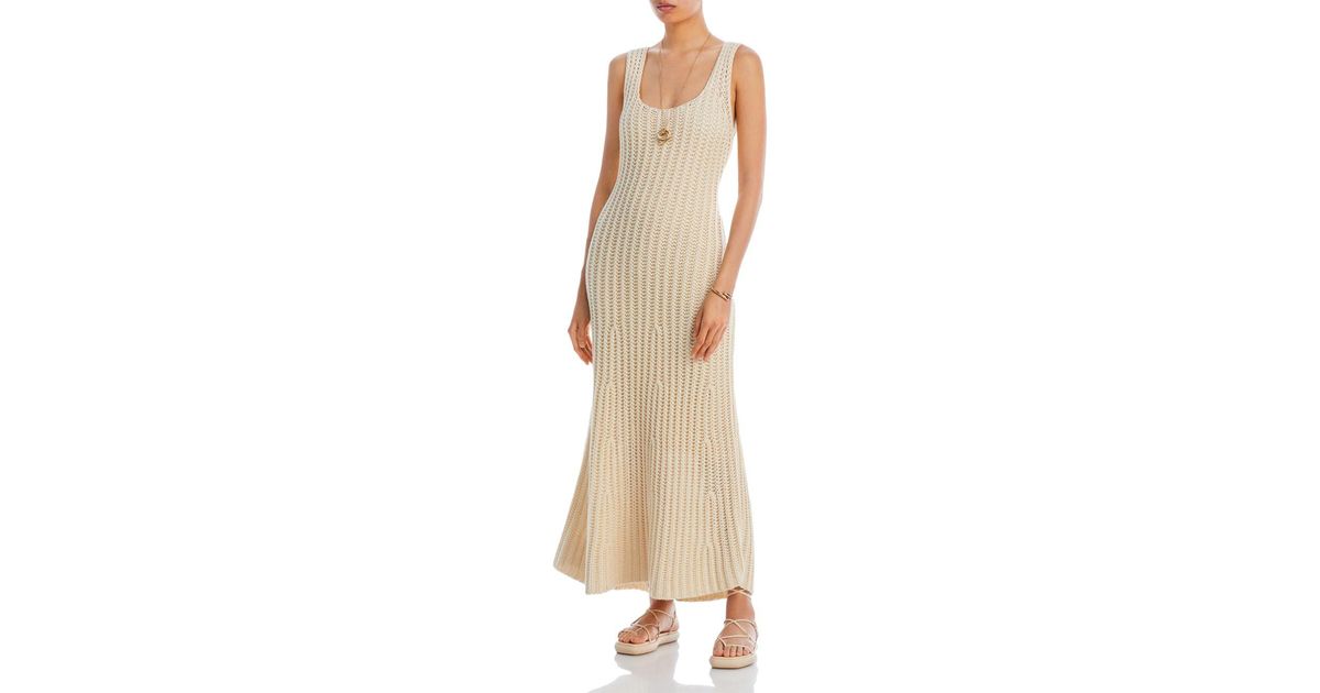 By Malene Birger Lione Knit Maxi Dress in Natural | Lyst
