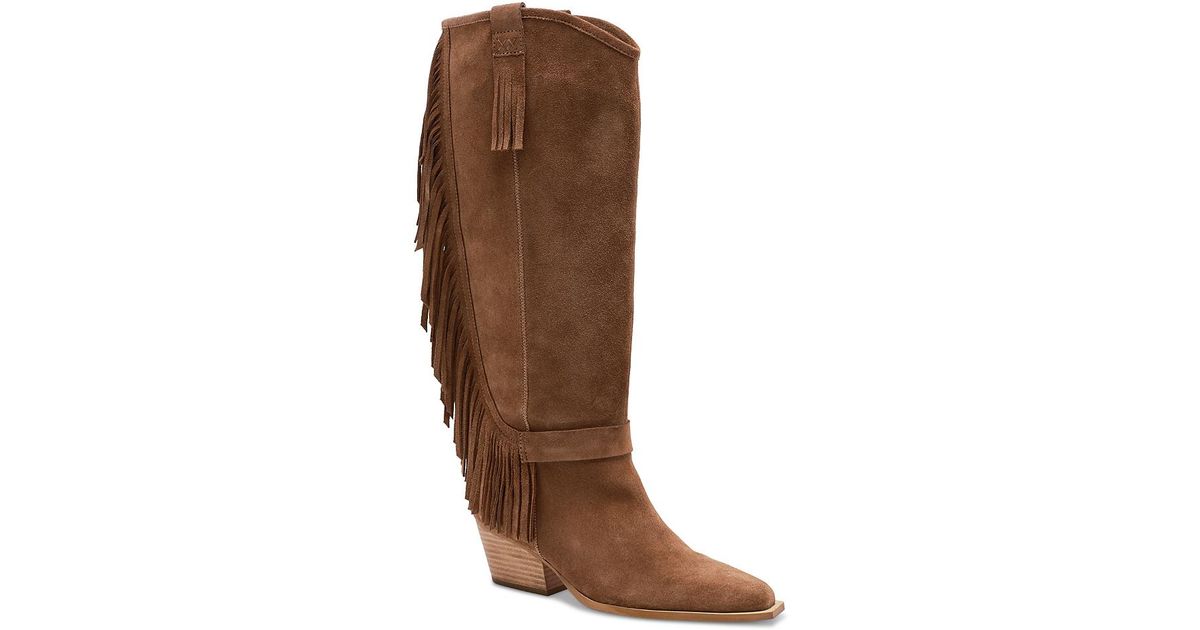 Free People Faith Fringe Western Boots in Brown | Lyst