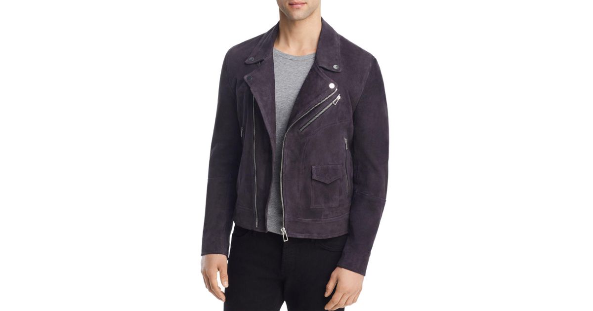 PS by Paul Smith Suede Moto Jacket in Grey (Gray) for Men - Lyst