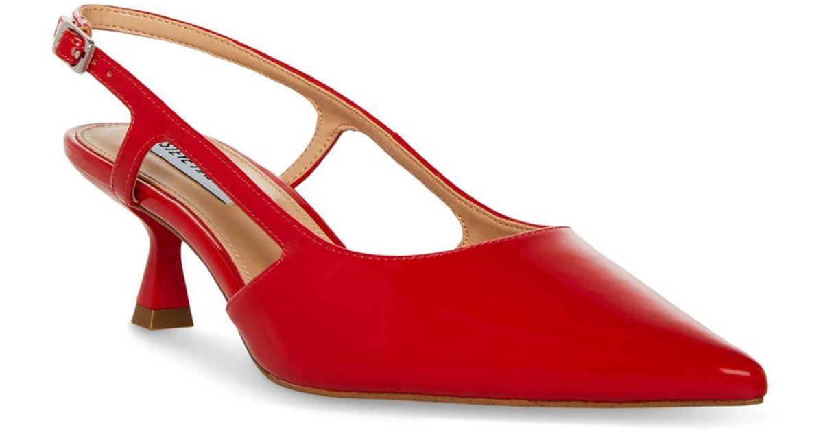 Steve Madden Legaci Pointed Toe Slingback Kitten Heel Pumps in Red Lyst