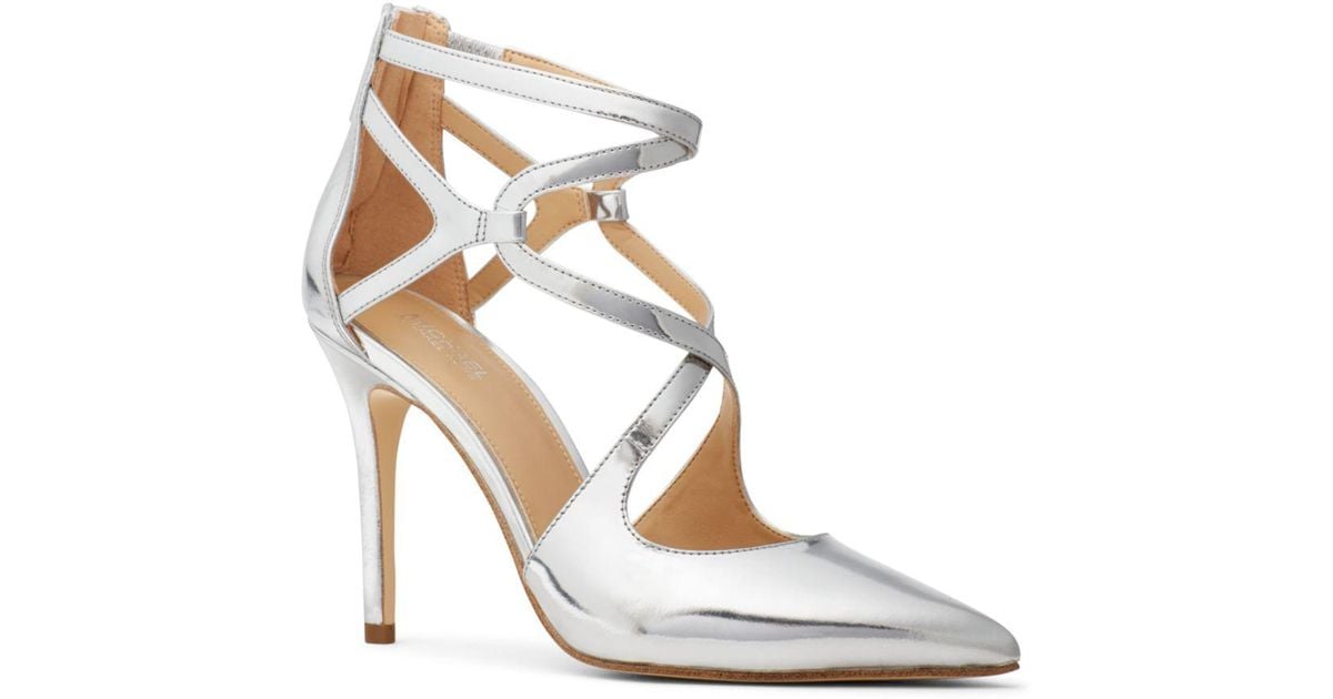 silver strappy heels closed toe