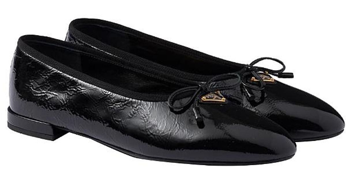 【PRADA】NAPLAK PATENT LEATHER BALLERINAS Black Naplak patent leather ballerinas | PRADA