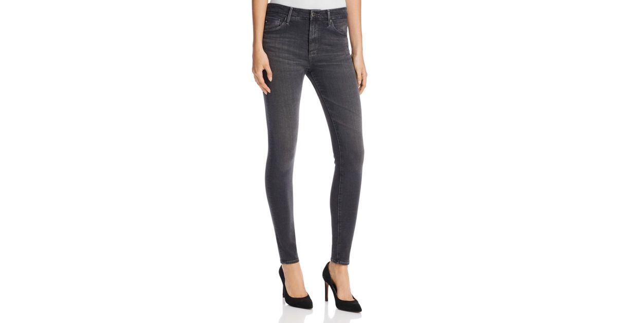 ag farrah high rise skinny jeans in grey mist