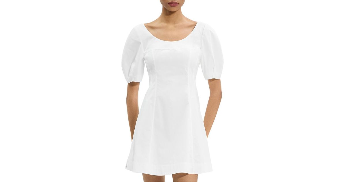theory fitted shirt dress in good cotton Elsa Ice Blue Maxi Dress with Neck Scarf XXL main image 0