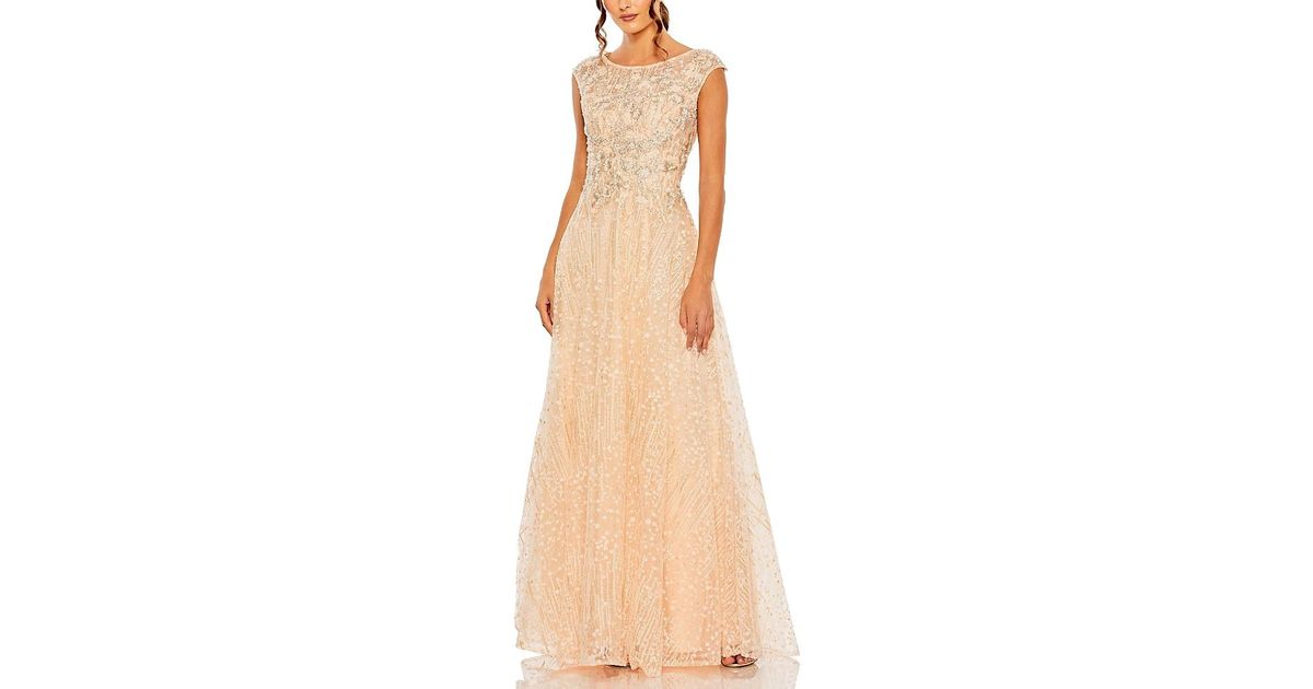 Mac Duggal Style 69005 Beaded High Neck Long Sleeve Gown Dress