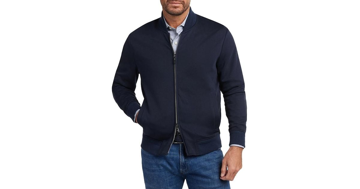 David Donahue Cruiser Cotton Bomber Jacket in Blue for Men | Lyst